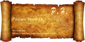 Palen Henrik névjegykártya